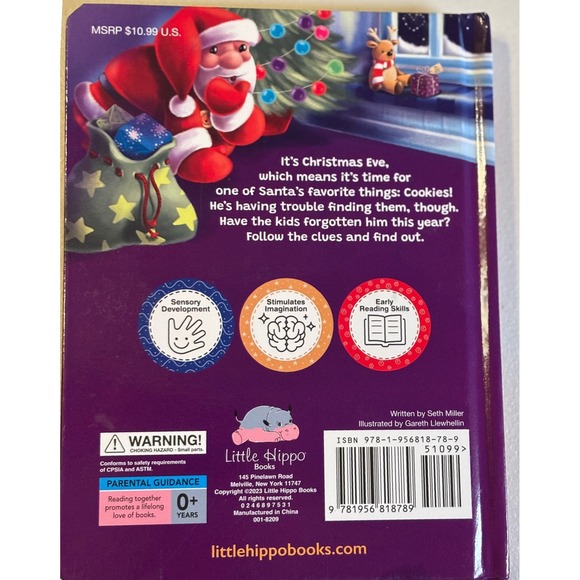 Little Hippo Books "Santa Clues" Interactive Board Book Lift the Flap Christmas - Picture 3 of 6